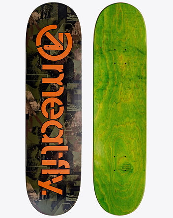 Skateboardová deska Meatfly Flipin, Substance Camo/Orange, Mellow